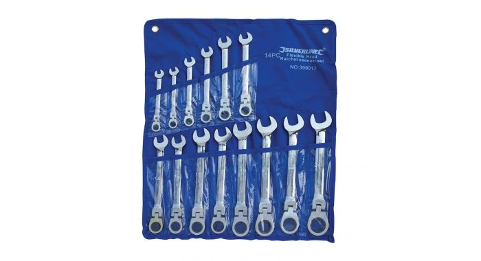 Silverline 399017 Clés mixtes à cliquet et à tête inclinable, 14 pcs - 8 - 24 mm 3 Silverline 399017 Clés mixtes à cliquet et à tête inclinable, 14 pcs - 8 - 24 mm